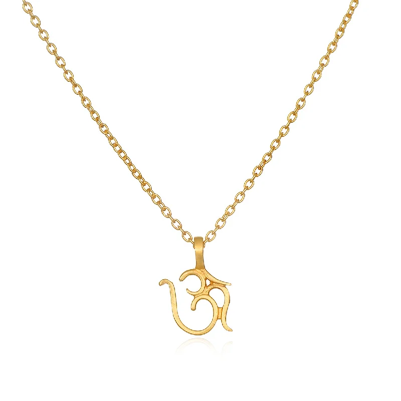 women’s engraved gold necklaces-Sacred Om Necklace