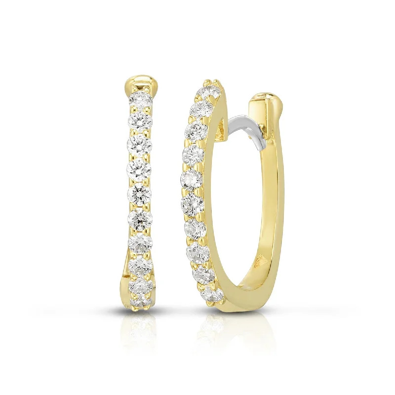 women’s clip-on earrings-Huggy Earrings with Micropave Diamonds