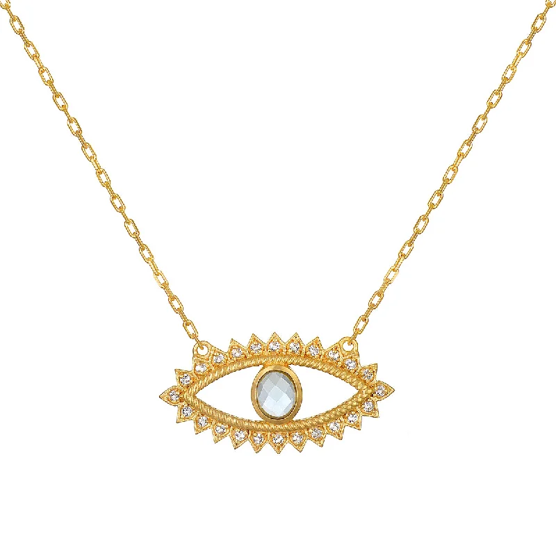 women’s luxury silver necklaces-Keeper of Positivity Eye Necklace