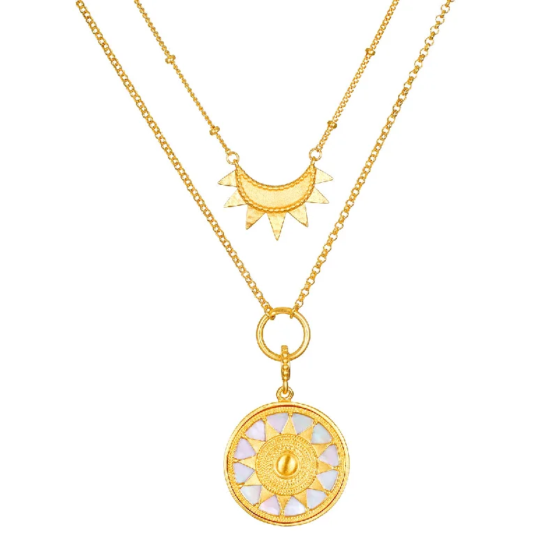 women’s diamond pendant necklaces-Intention of Peace Necklace Set