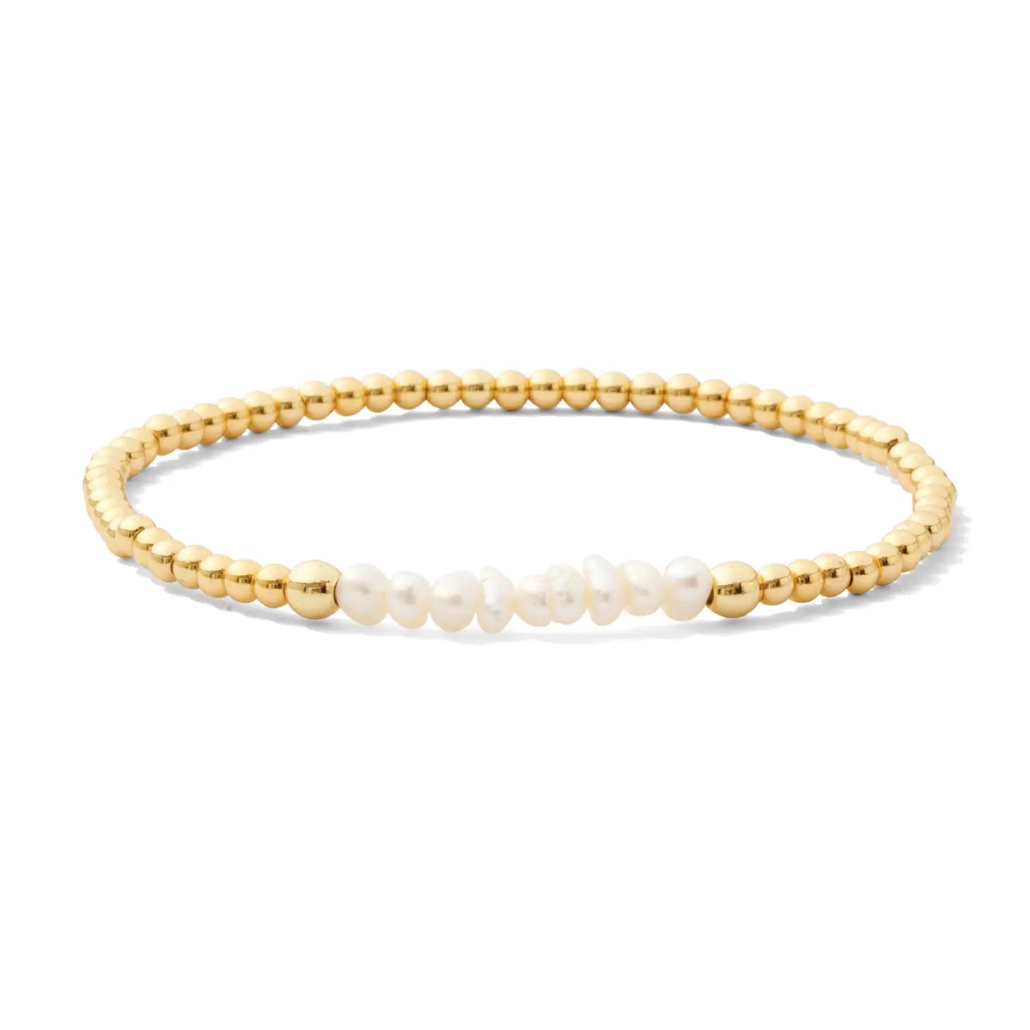 women’s large bangles-Pearl Accented Stretch Bracelet