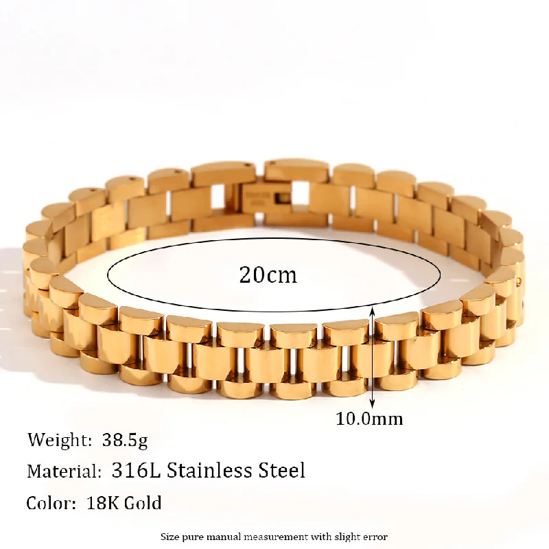 10mm Watch Strap Bracelet - Gold