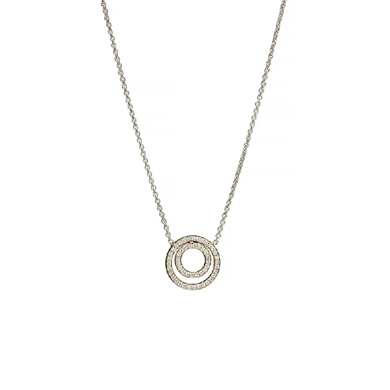 women’s cubic zirconia necklaces-18 Karat Two Circle Necklace