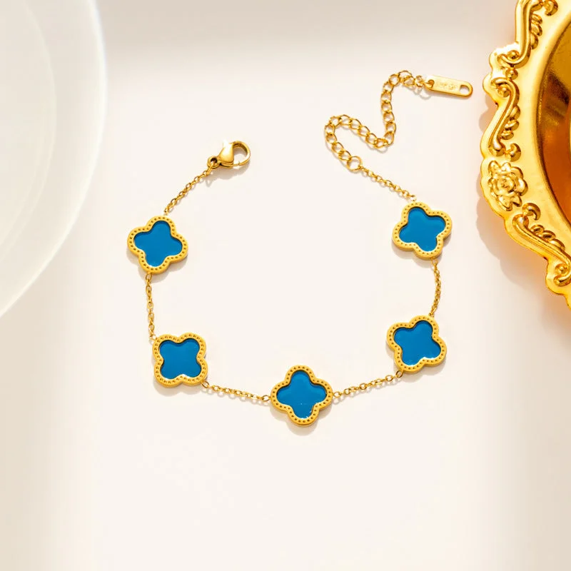 913 Golden Blue Shell Bracelet