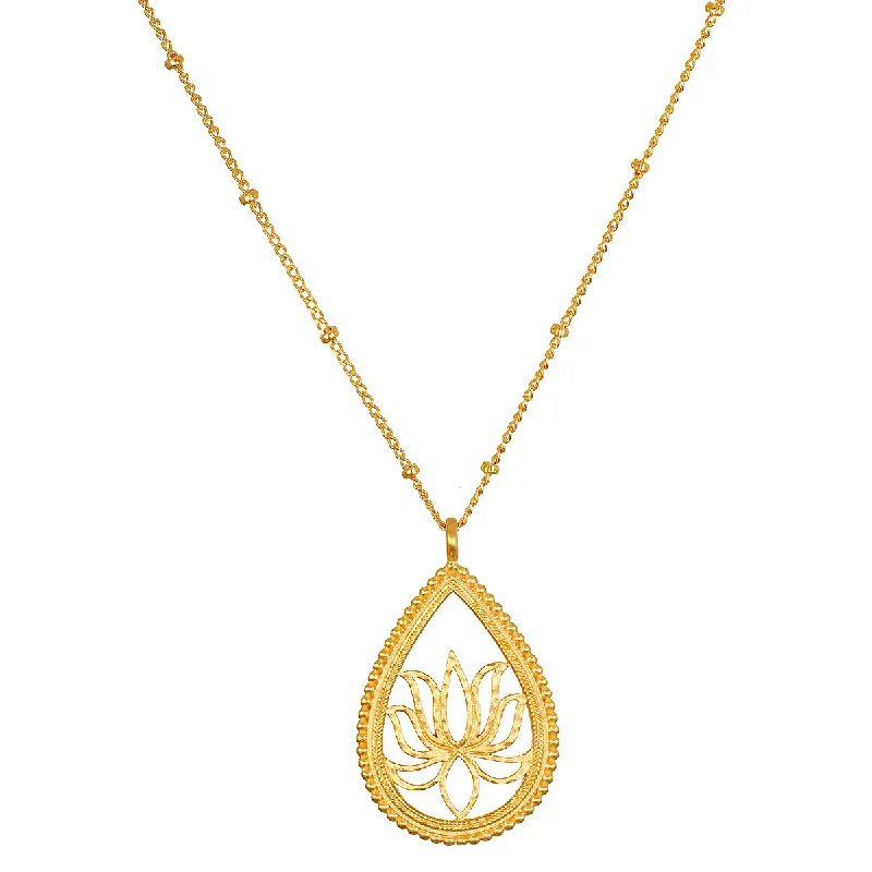 women’s chain necklaces-Open to Possibilities Lotus Necklace