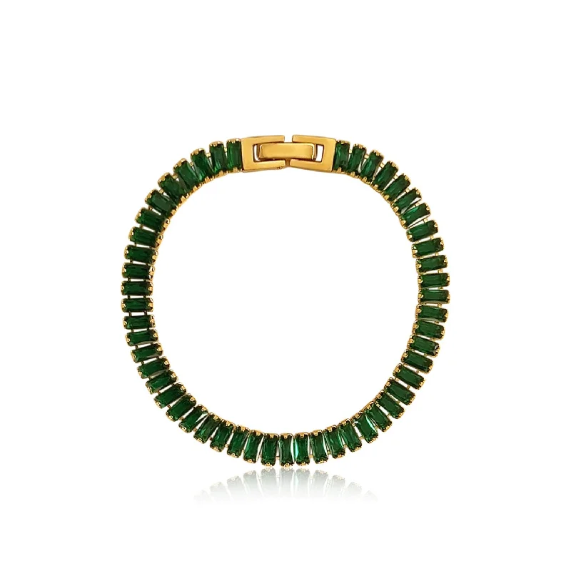 women’s stackable bracelets-Shayna Bracelet- Emerald