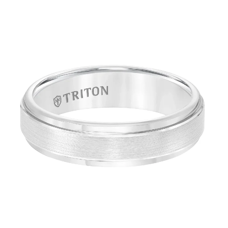 women’s engagement rings with pear-shaped stones-Triton 6MM Tungsten Wedding Band. Size 10