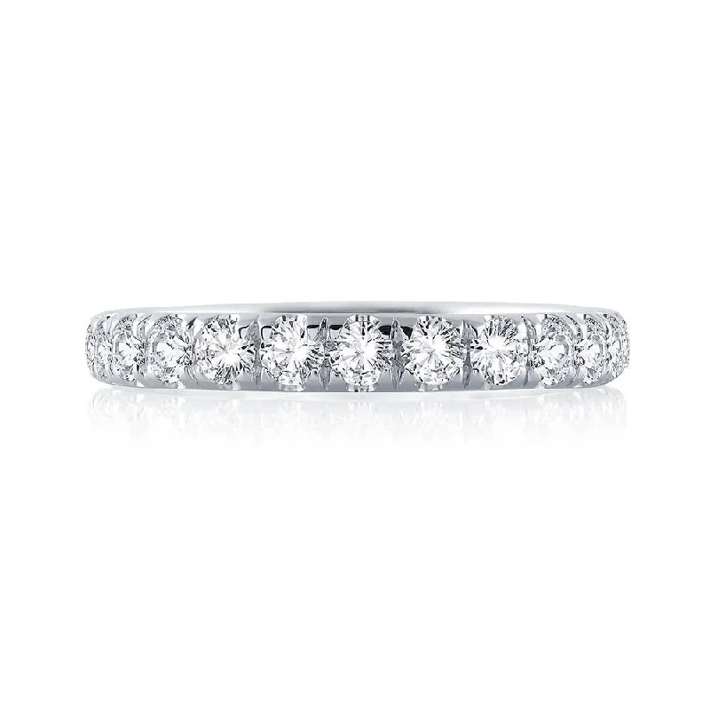 women’s engagement rings with platinum bands-14K White Gold 0.50cttw. Diamond Classic Prong Straight Wedding Band