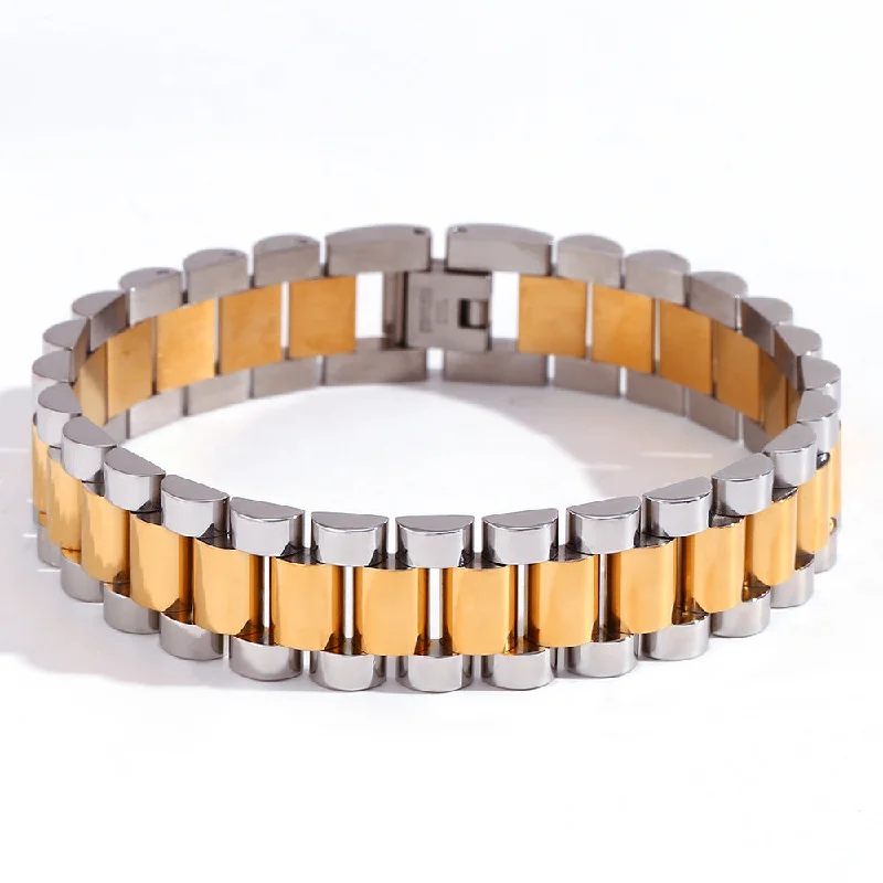 15mm Watch Strap Bracelet - Two tone