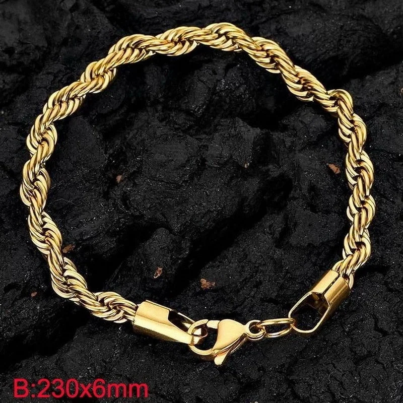 Gold (Width 6mm)|Bracelet 9 Inches (Length 23cm)