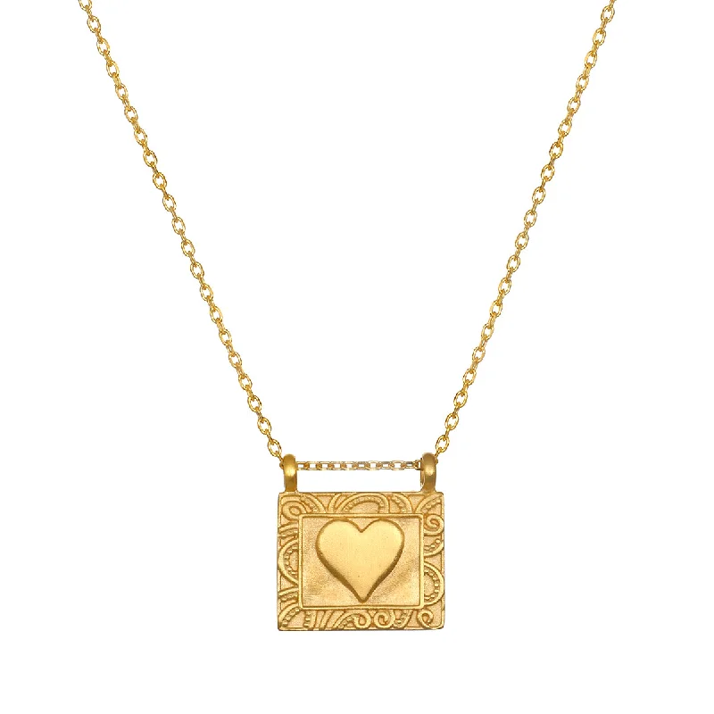 women’s multi-strand necklaces-Heart Centered Gold Necklace