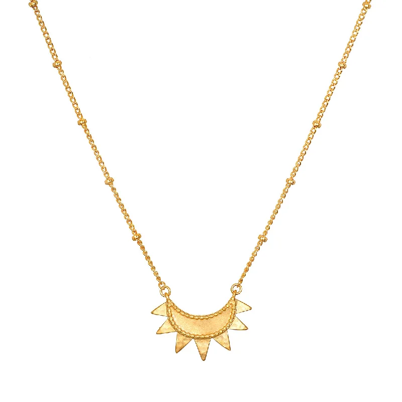 women’s red gemstone necklaces-Emergence Gold Sunburst Necklace