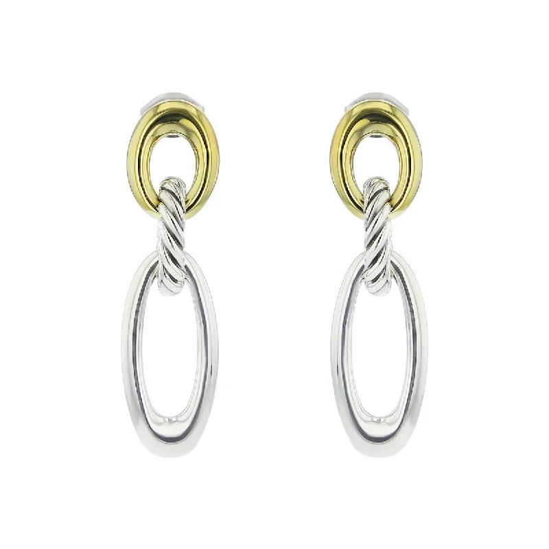 women’s trendy earrings-David Yurman Ellipse Oval Link Drop Earrings