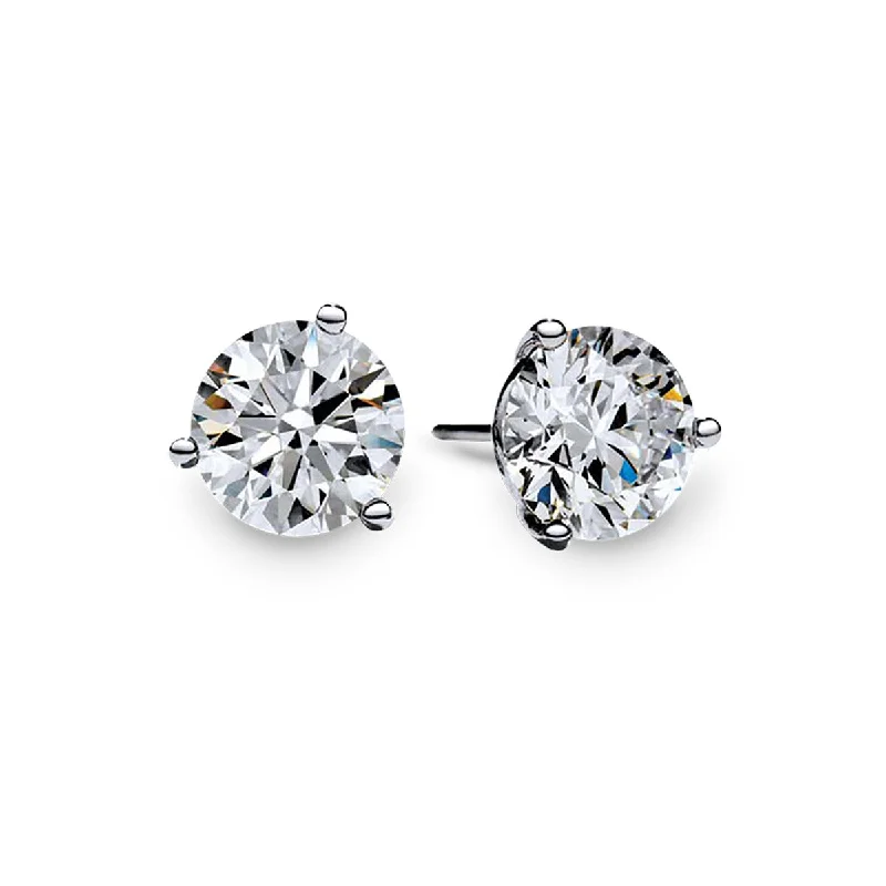 women’s creative earrings-Fire and Ice Diamond Stud Earrings