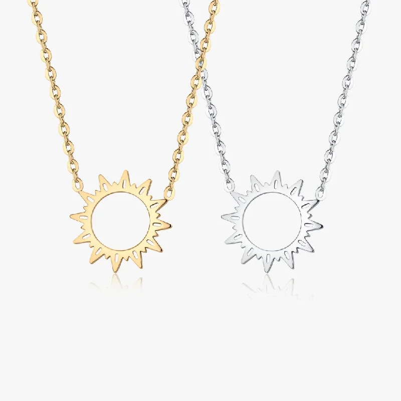 women’s luxury gold necklaces-Sunburst Necklaces