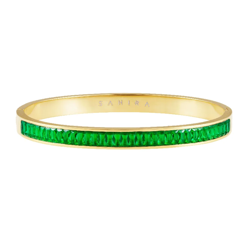 women’s wedding bangles-Nicola Cz Bracelet - Emerald