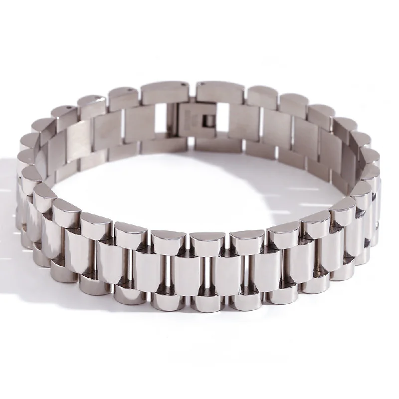 15mm strap bracelet - steel color