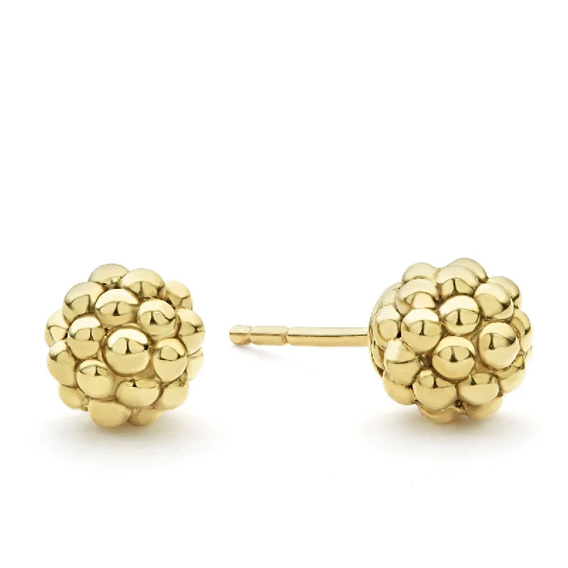 women’s sparkling earrings-Gold Beaded Stud Earrings