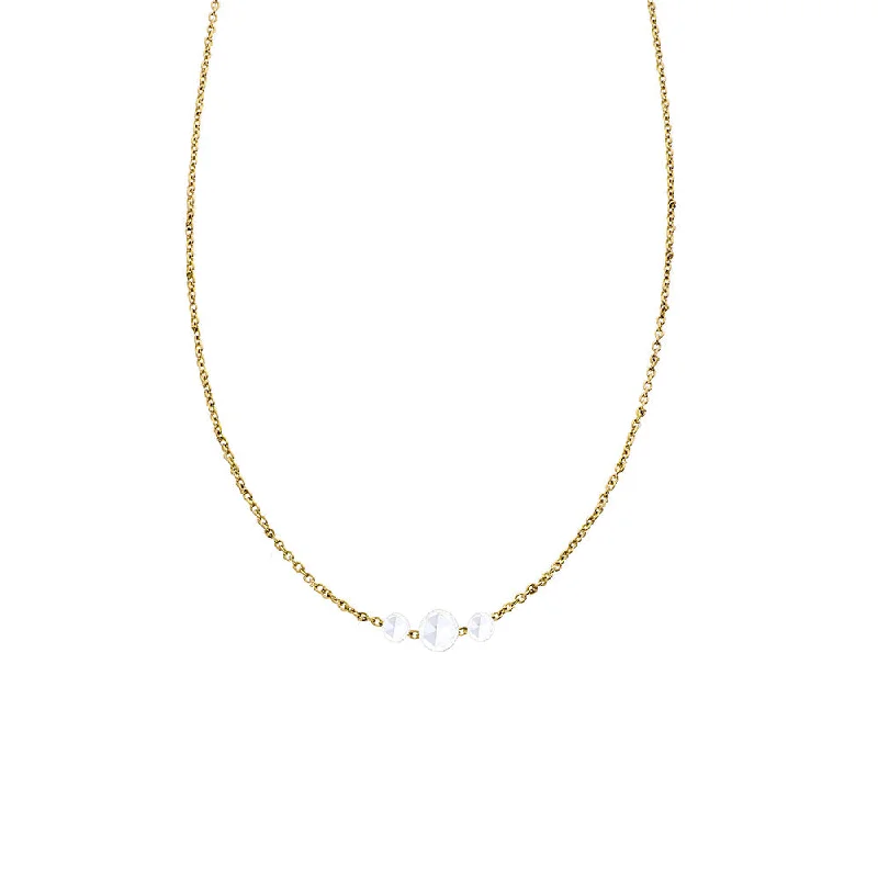 women’s birthday necklaces-18 Karat Yellow Gold Cien Rose Cut Diamond Necklace