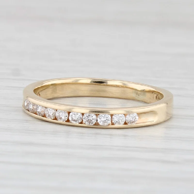 women’s contemporary engagement rings-0.20ctw Diamond Wedding Band 14k Yellow Gold Size 6.25