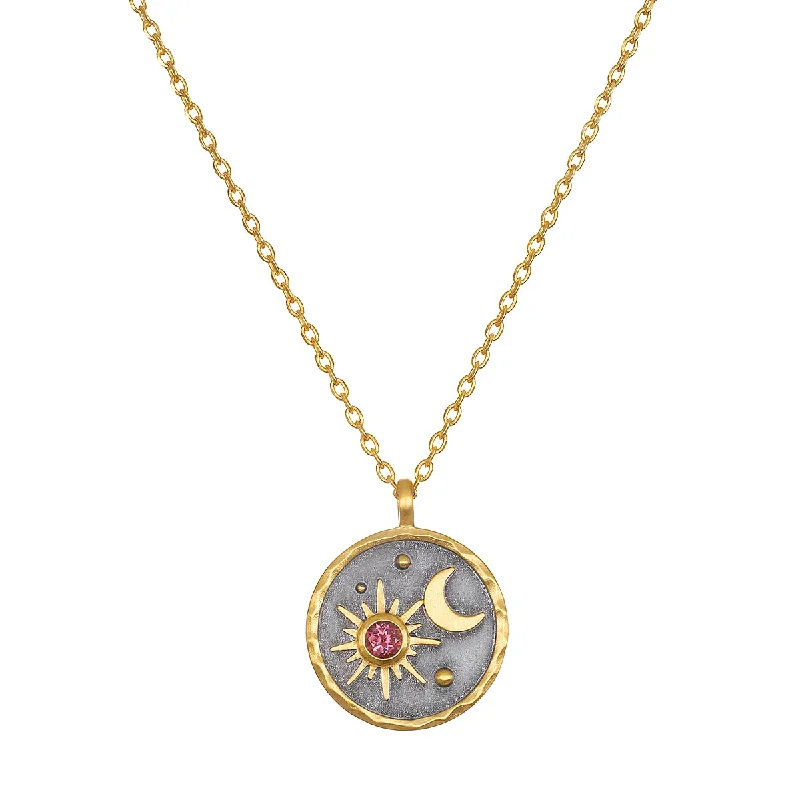 women’s boho necklaces-Celestial Birthstone Necklace - October