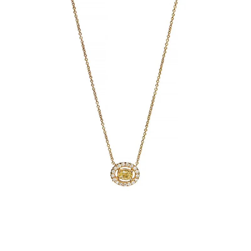 women’s glamorous necklaces-14 Karat Yellow Gold Fancy Diamond Necklace