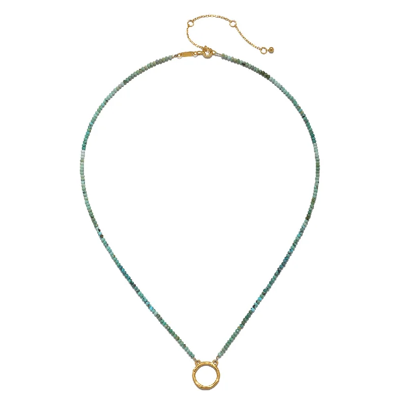 women’s birthday necklaces-16" Turquoise Charm Necklace