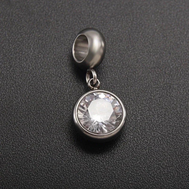 |PA02-2 round White Zirconium Pendant