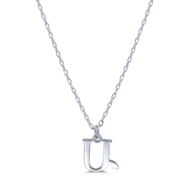 women’s simple necklaces-Armenian Initial Necklace Silver