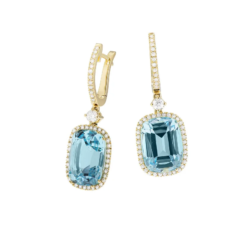 women’s matching earrings-Earrings with Sky Blue Topaz and Diamonds