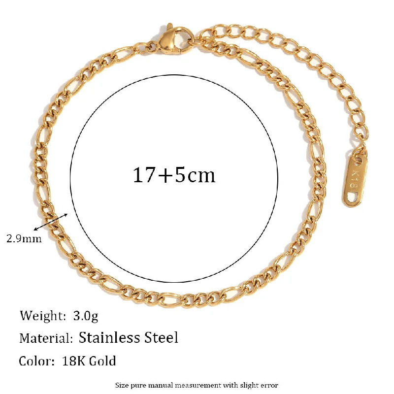 Figaro Chain Bracelet - Gold