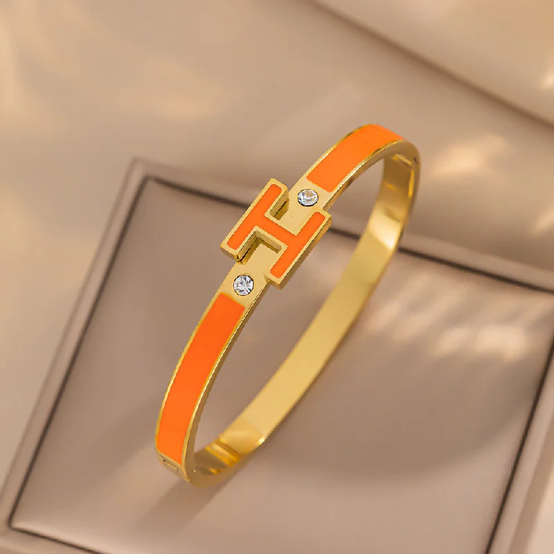 183 Gold Orange H Bracelet