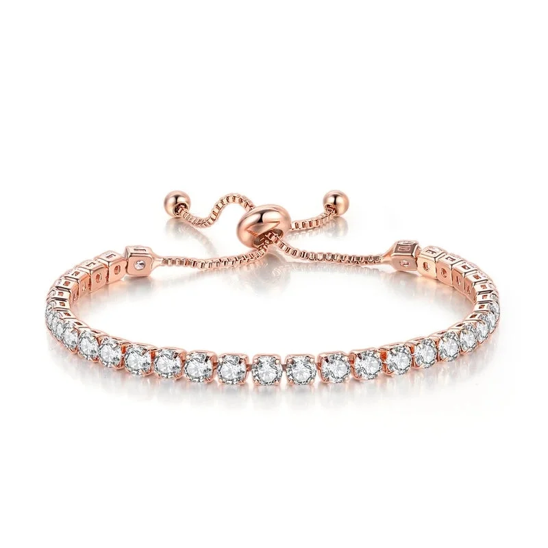 Rose Gold + 4mm round White Stone