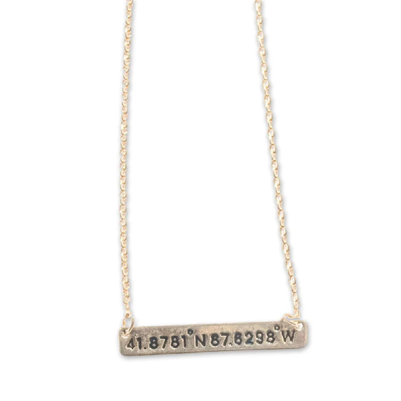 women’s friendship necklaces-Chicago Coordinates Necklace