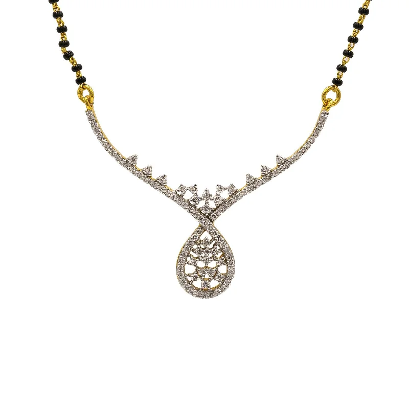 women’s evening necklaces-18K Yellow Gold Diamond Mangalsutra Necklace W/ 0.63ct VS-SI Diamonds