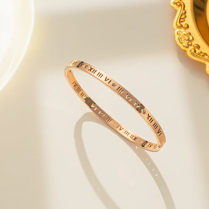 118 Roman numeral bracelet rose gold