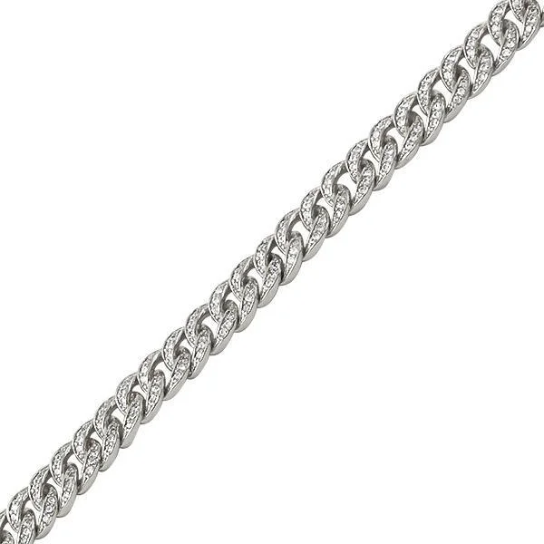 women’s diamond bangles-.925 Sterling Silver 6MM CZ Bling Bling Cuban Links Bracelet