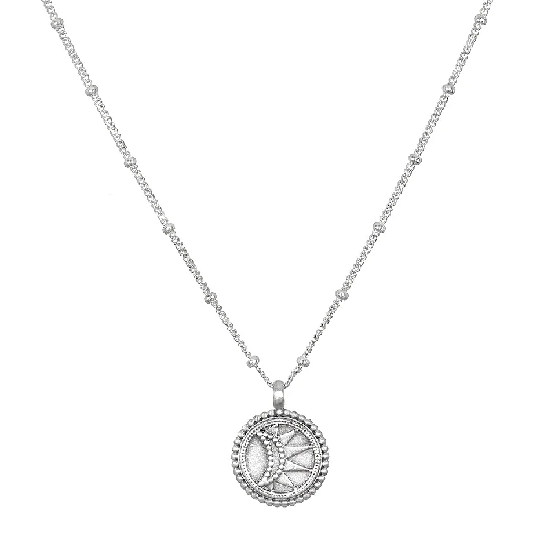 women’s luxury silver necklaces-Burnished Sky Silver Pendant Necklace