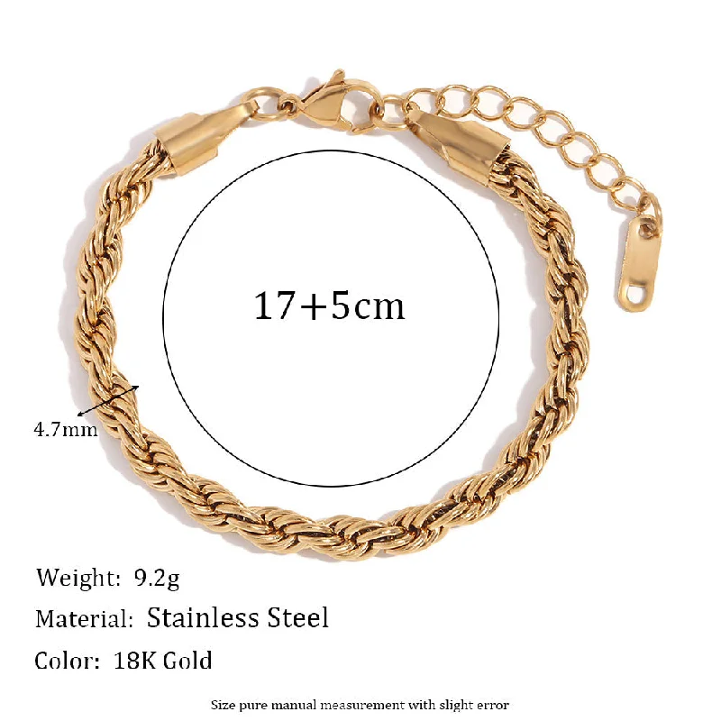 Fried Dough Twists Chain Bracelet - Gold