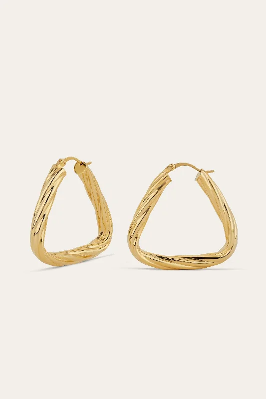 women’s fashion-forward earrings-Loulou Capri Gold Vermeil Hoops