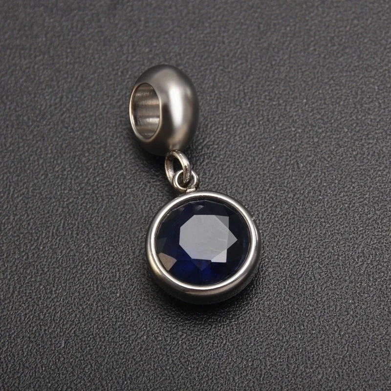 |PA01-10 round Blue Zirconium Pendant