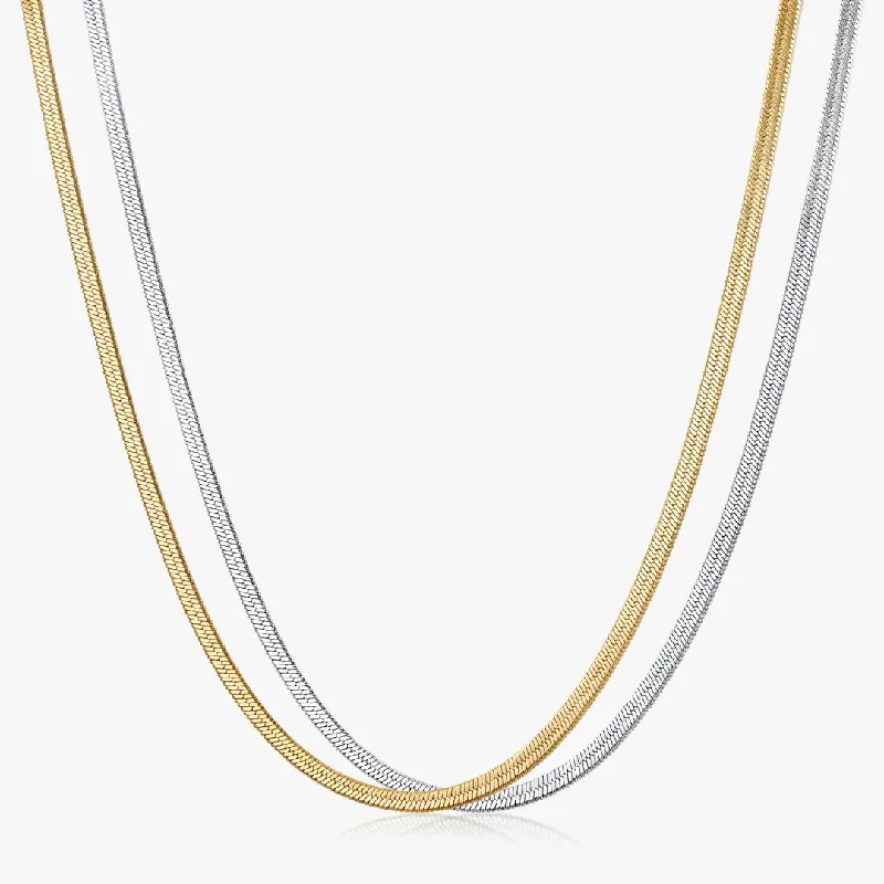 women’s chic necklaces-Gwendolyn Herringbone Necklace