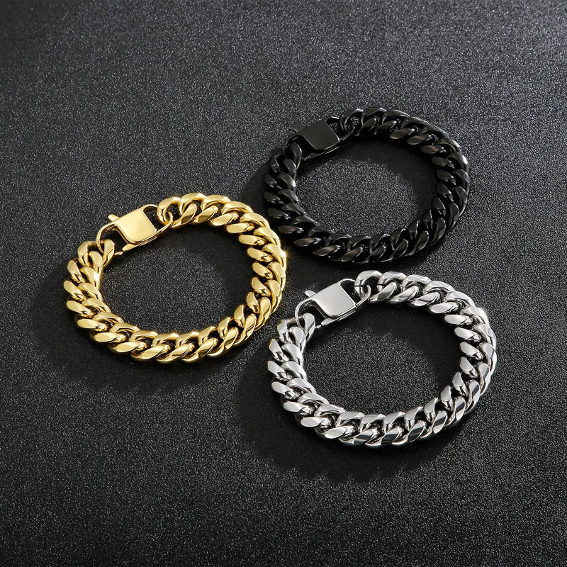 women’s bracelet sets-Cuban Chain 316L Stainless Steel Men's Bracelet Fashionable and Personalized Trendy Chain Bracelet Bracelet Bracelet Bracelet, One Piece for Shipping