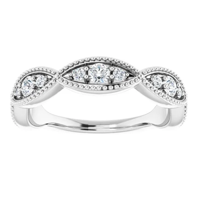 women’s diamond and sapphire engagement rings-0.50 ct. Round Cut Diamond Wedding Band Milgrain Accent Ring