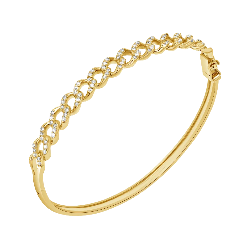 women’s antique gold bangles-Diamond Pave Cuban Bracelet