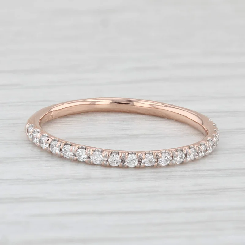 women’s engagement rings with diamond accents-0.20ctw Diamond Wedding Band 14k Rose Gold Size 6.75 Stackable Ring