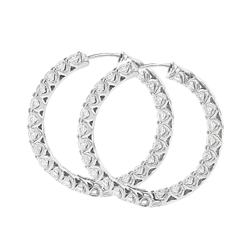 women’s diamond stud earrings-Inside Out Diamond Large Hoop Earrings