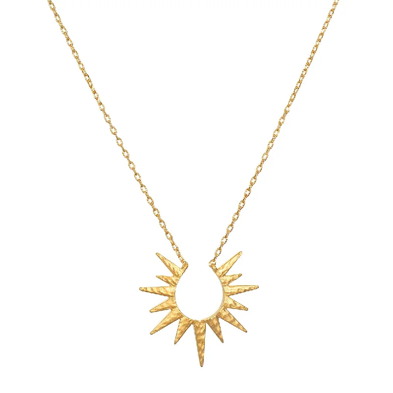 women’s luxury pendant necklaces-Incandescent Glow Gold Starburst Necklace