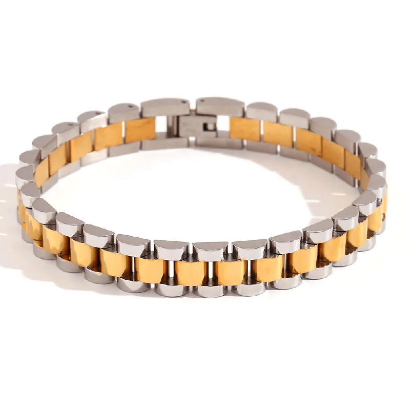 10mm Watch Strap Bracelet - Two tone