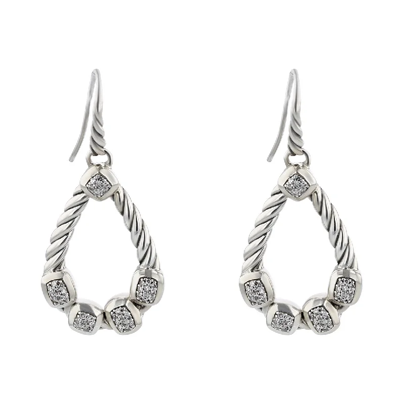 women’s vintage gold earrings-David Yurman Cable Classics Diamond Dangle Earrings